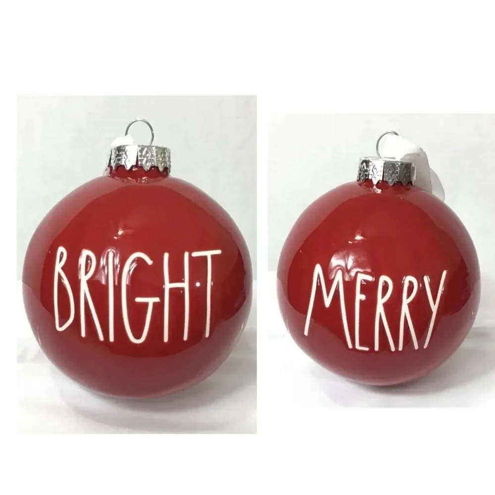 Rae Dunn Festive Ceramic Christmas Tree Ornaments Bundle New In Box